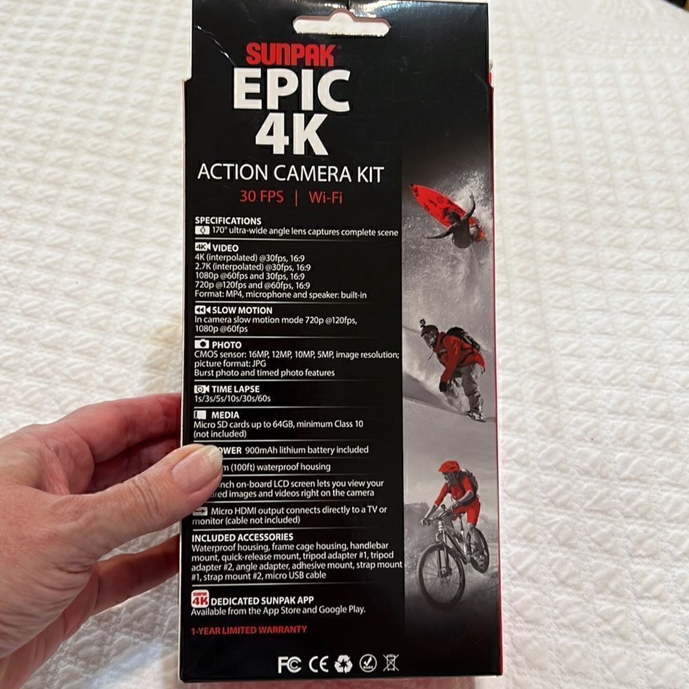 Sunpak Epic 4K HD Wi-Fi Waterproof Action Camera - NIB - Picture 4 of 4
